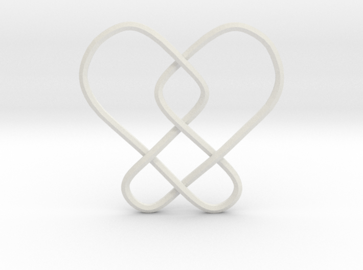 2 Hearts Knot Pendant 3d printed