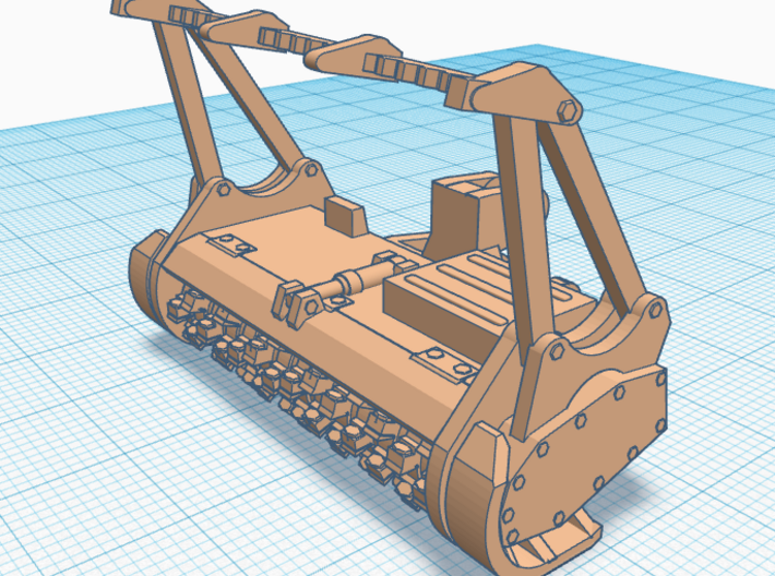1/64th Mulching Head for front end loader 3d printed 