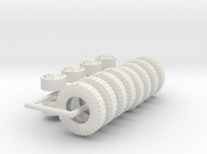 1/64th wheels and tires for Fruehauf M15 tlr 3d printed