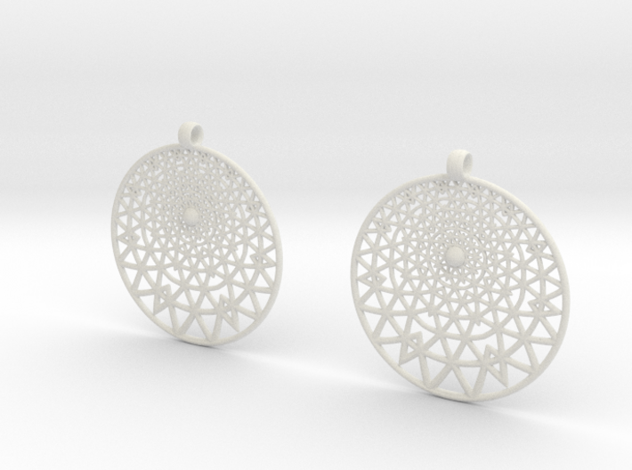 Grid Reluctant Earrings 3d printed