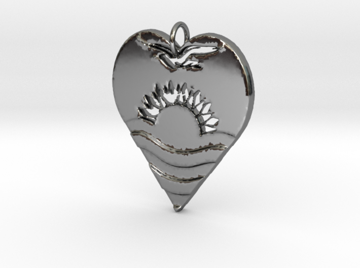 Kiribáti Flag Heart Icon Pendant 3d printed