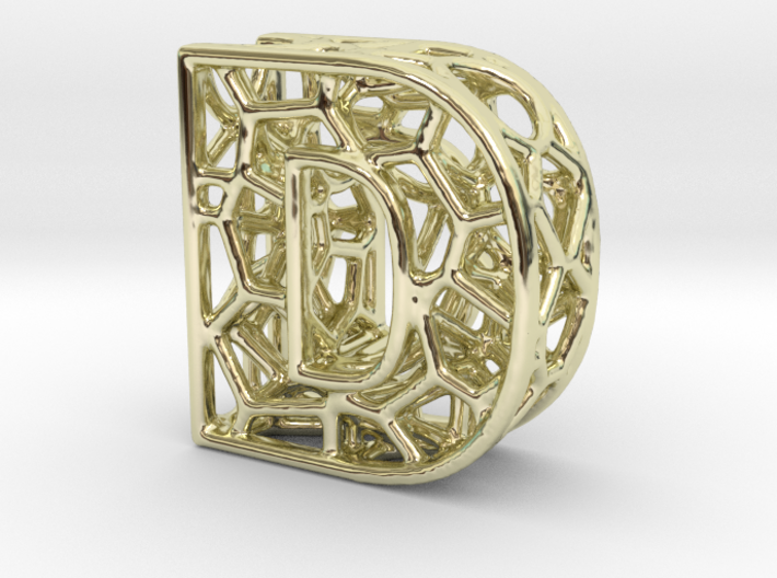 Bionic Necklace Pendant Design - Letter D 3d printed