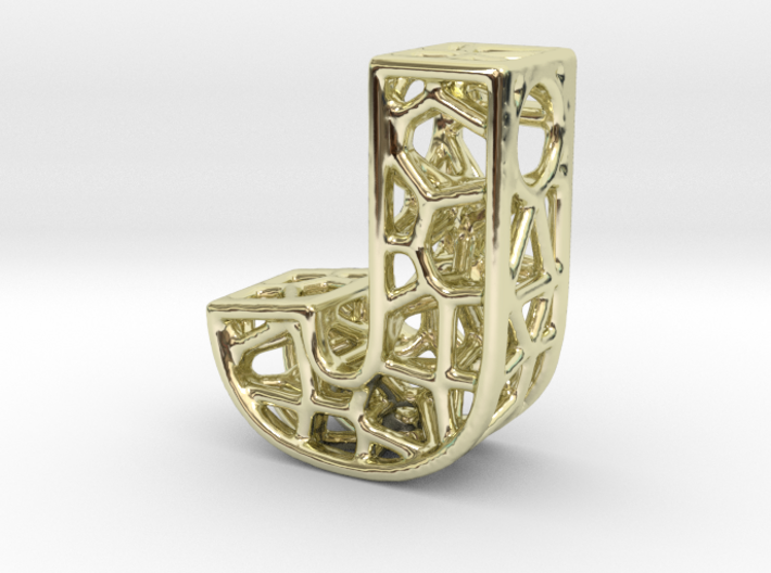 Bionic Necklace Pendant Design - Letter J 3d printed