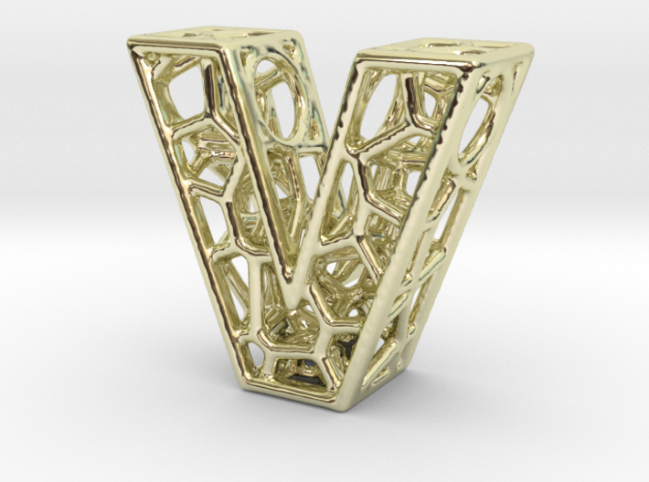 Bionic Necklace Pendant Design - Letter V 3d printed