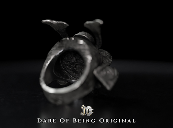 Dark Ronin Ring 3d printed Antique Silver