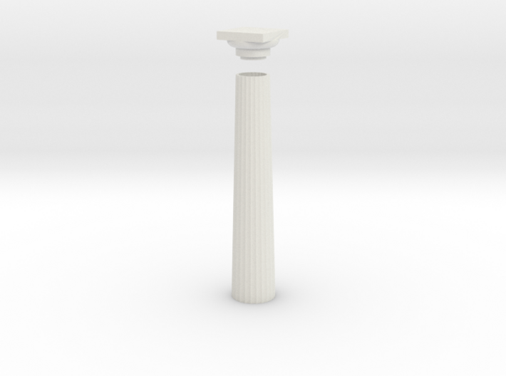 17.5cm Doric Column - hollow core - flat plinth an 3d printed