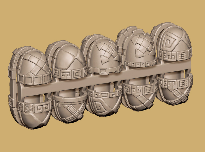 Mesoamerican Pauldrons - Assault - Sprue x20 3d printed 