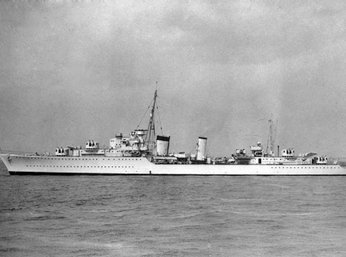 Nameplate HMS Afridi 3d printed Tribal-class destroyer HMS Afridi (1937).