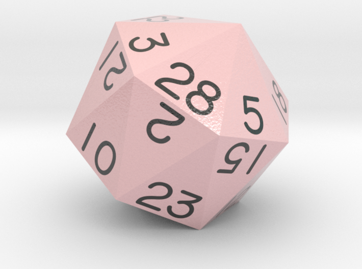 Sevenfold Polyhedral d28 (Amaranth Pink) 3d printed