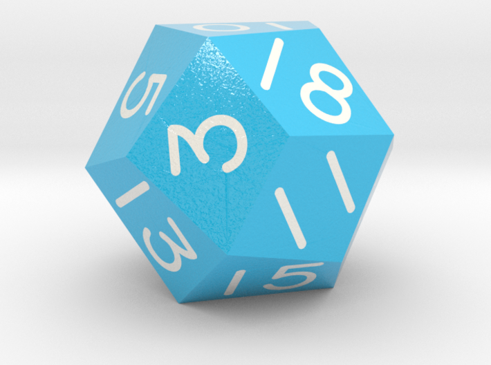 Threefold Polyhedral d18 (Blue) 3d printed