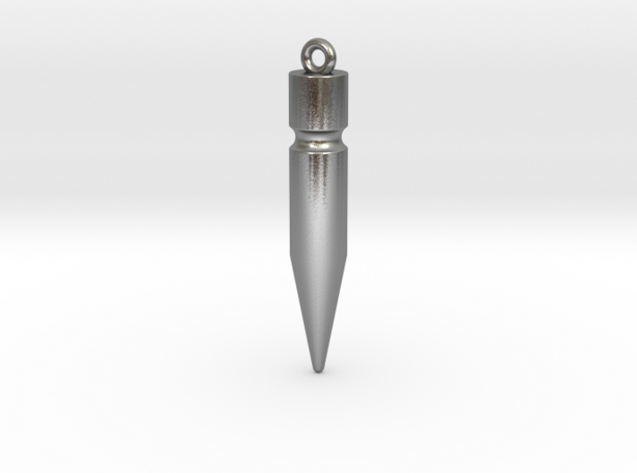 Eric's silver bullet pendant 3d printed
