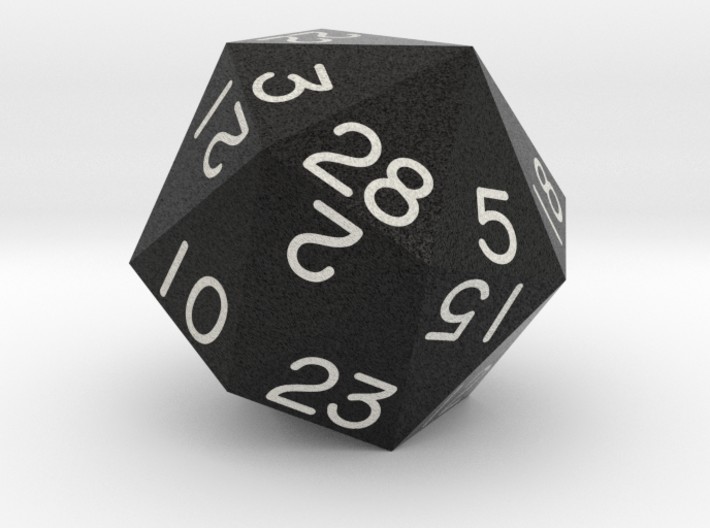 Sevenfold Polyhedral d28 (Black) 3d printed