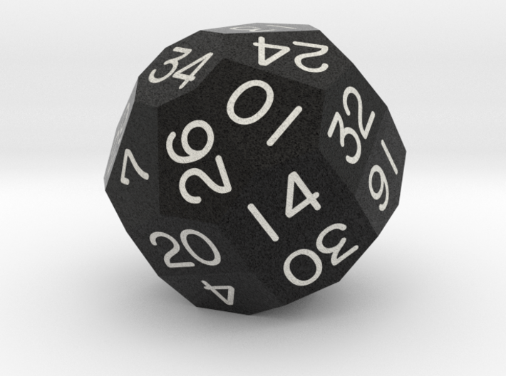 Eightfold Polyhedral d34 (Black) 3d printed