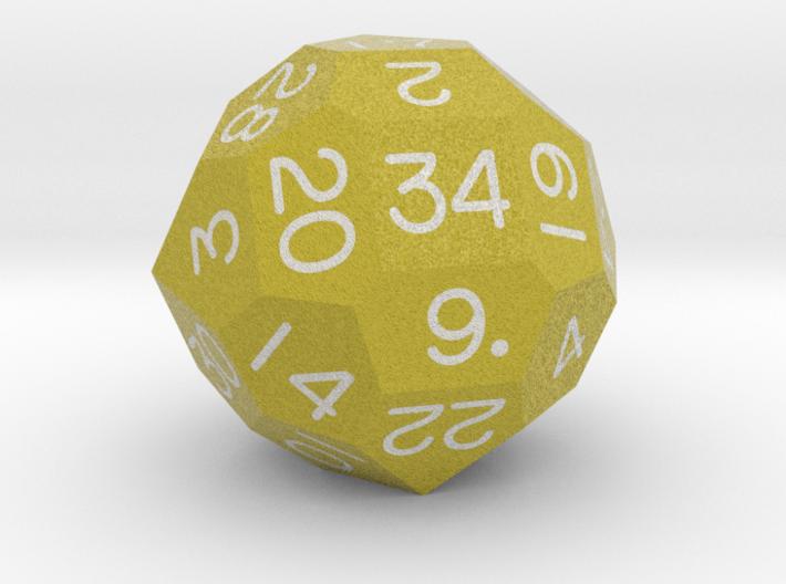 Fourfold Polyhedral d34 (Goldenrod) 3d printed