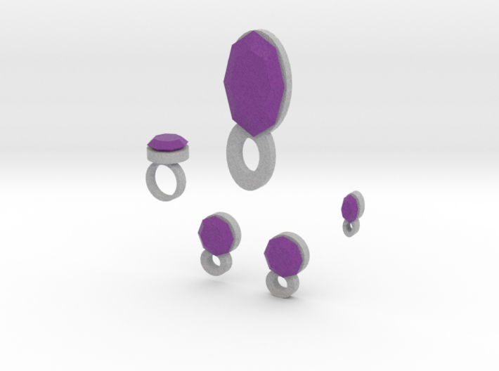 Lara Violet Airs Jewelry Set 3d printed