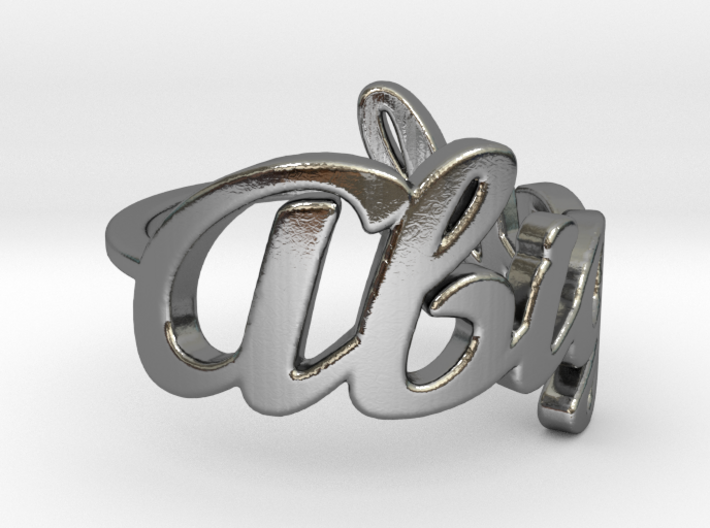 Abigail Name Ring 3d printed