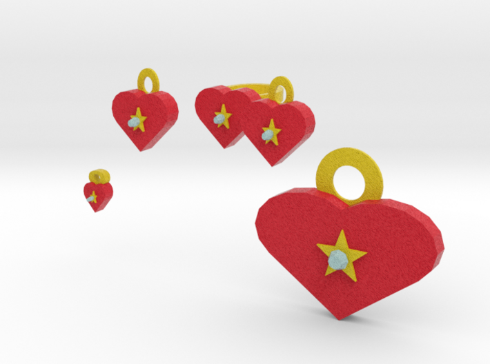 Star Of The Heart Jewelry Set With Charm 3d printed