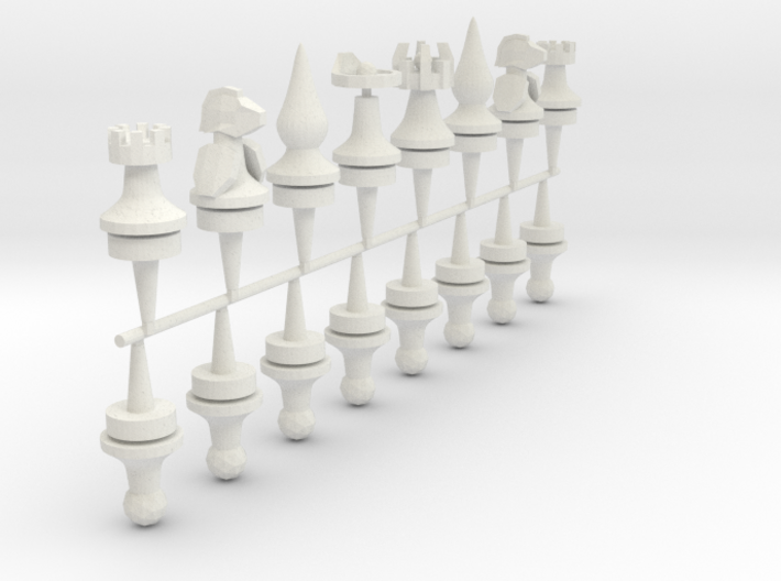 chess pieces type b 3d printed