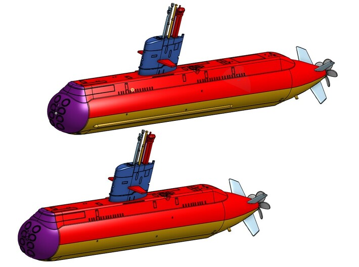 Swedish Näcken Short HULL diesel submarine, 1/350 3d printed 