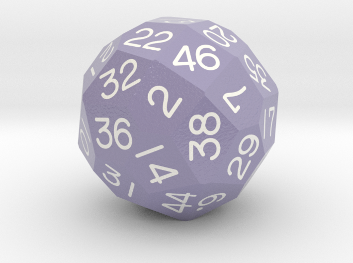 Fourfold Polyhedral d46 (Twilight Purple) 3d printed