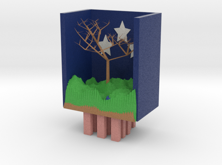 Night In The Mountains With Great Tree larger 3d printed