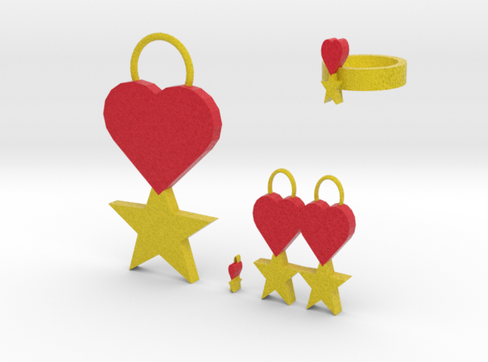 Star Heart Jewelry Set 3d printed