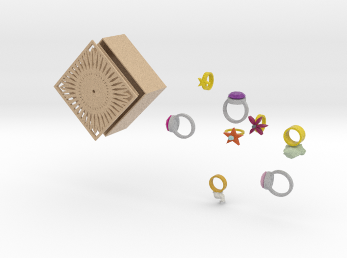 jewelry box and ring set 3d printed