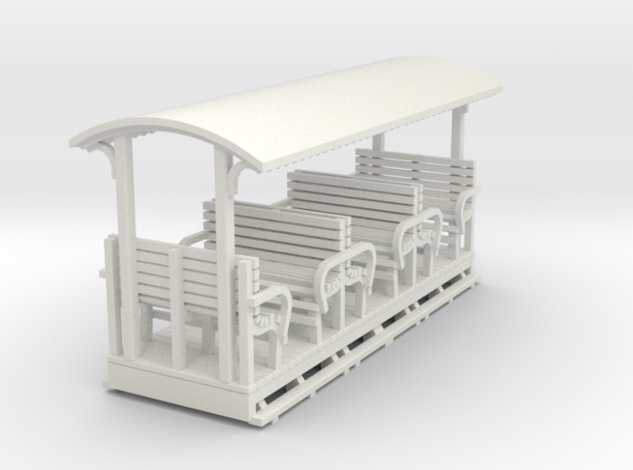 OO9 Small toastrack open coach 3d printed