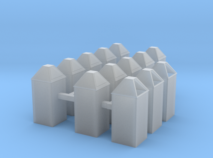 HO Scale Square trash cans 3d printed
