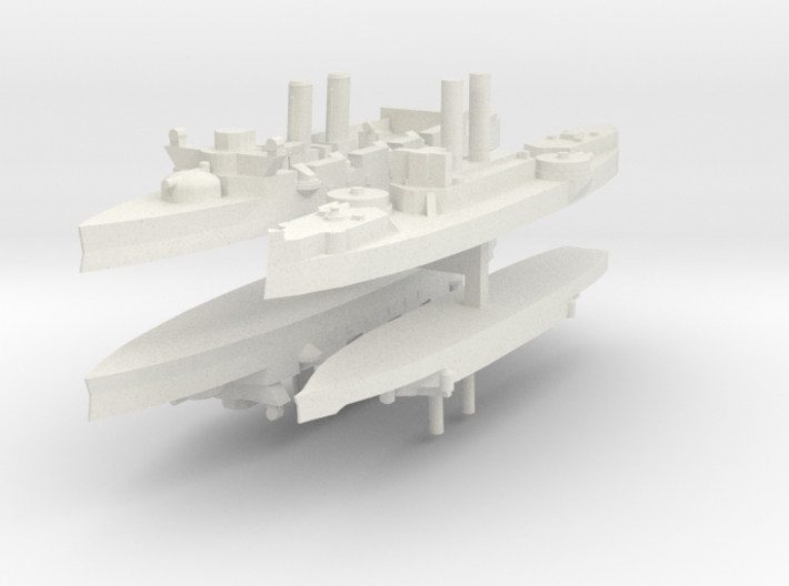 Span-Am Fleet 1:2400 (4 Ships) 3d printed