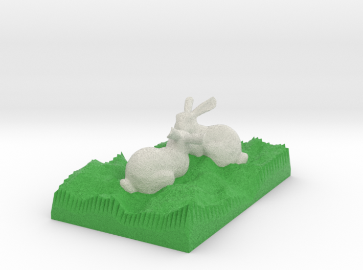Two Bunnies Looking At Each Other 3d printed