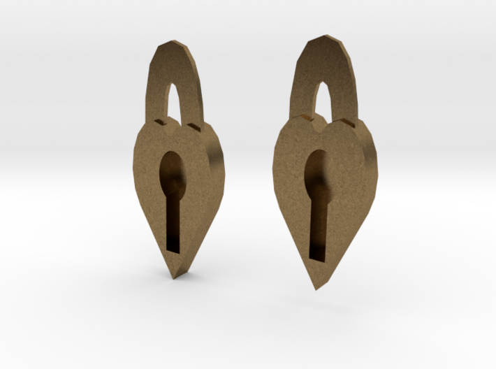Lock Heart Earring set more printable 3d printed