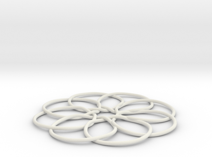 4D Circular Hypercube (tesseract) 3d printed