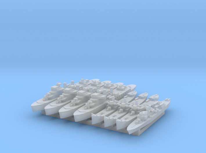 French Colonia Fleet 1:3000 (8 ships) 3d printed