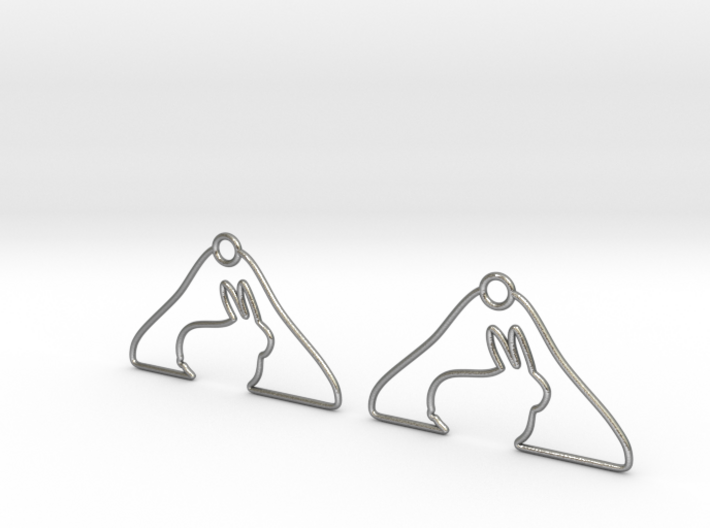Rabbit Hanger Earring 3d printed