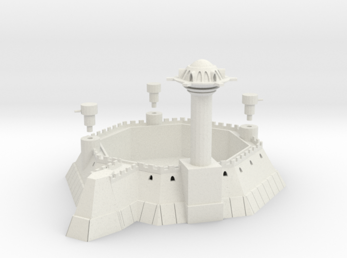 Martian 8 Sided Villa Fortress With Towers 3d printed