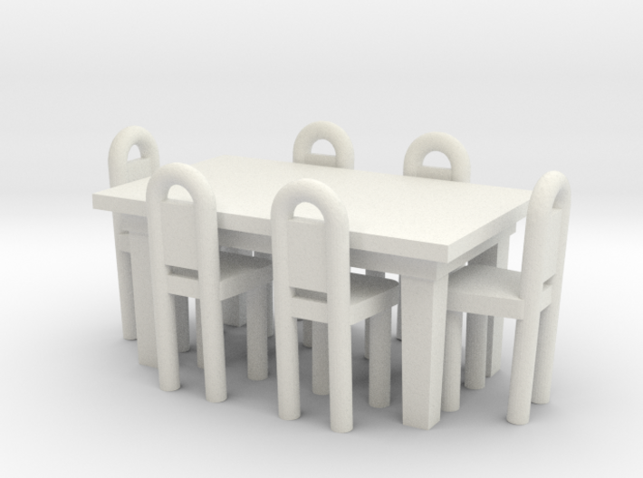 Table And Chairs OO Scale 3d printed