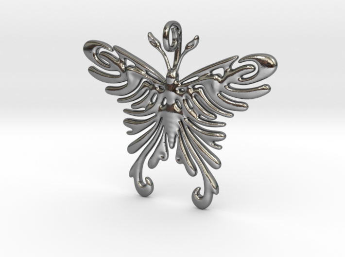 Pendant Tribal Pattern Butterfly 3d printed