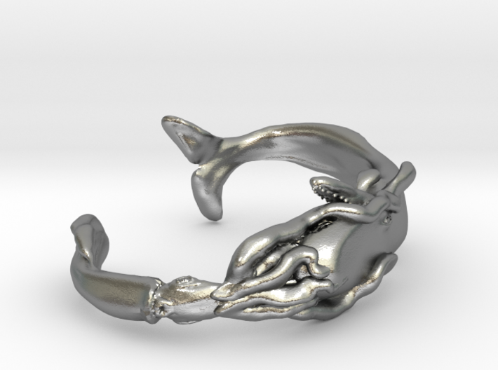 Whale Vs Squid Bracelet 3d printed