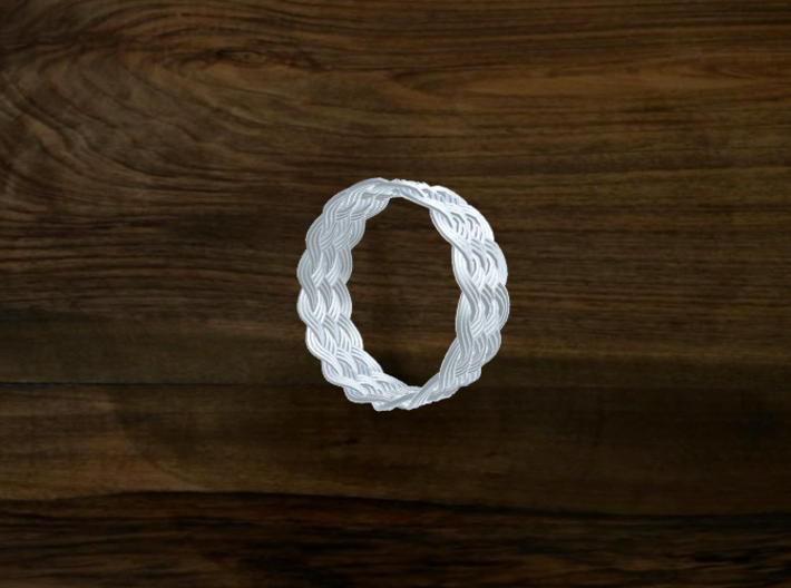Turk's Head Knot Ring 6 Part X 16 Bight - Size 26. 3d printed