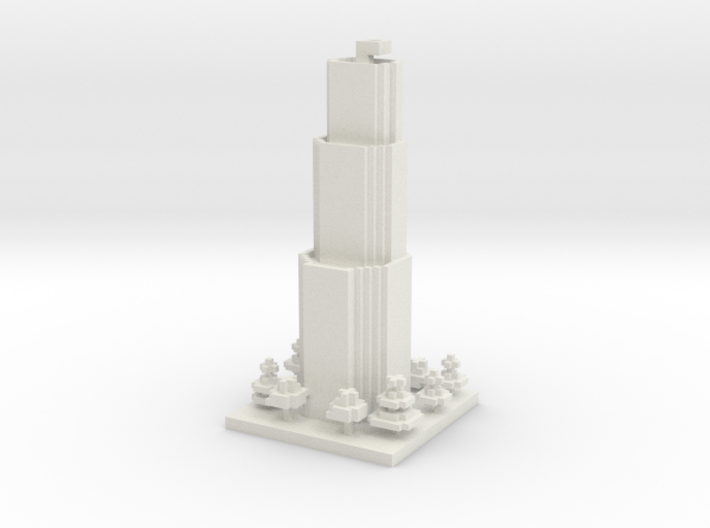 30x30 Tower01 (mix trees) (1mm series) 3d printed