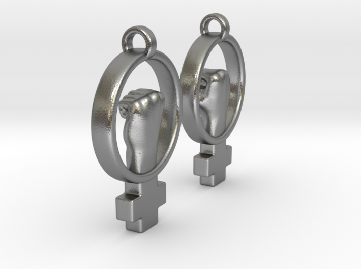 Womens Rights Symbol Earrings 3d printed