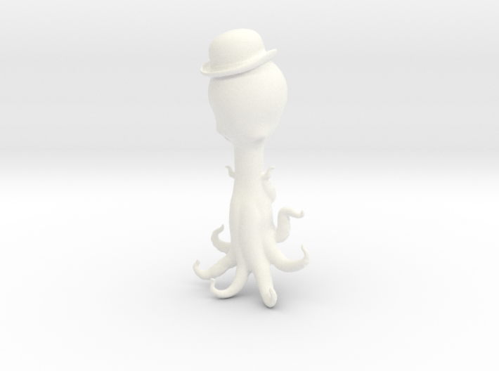 Derby Octopus in Bowler Hat (Jewelry Holder) 3d printed