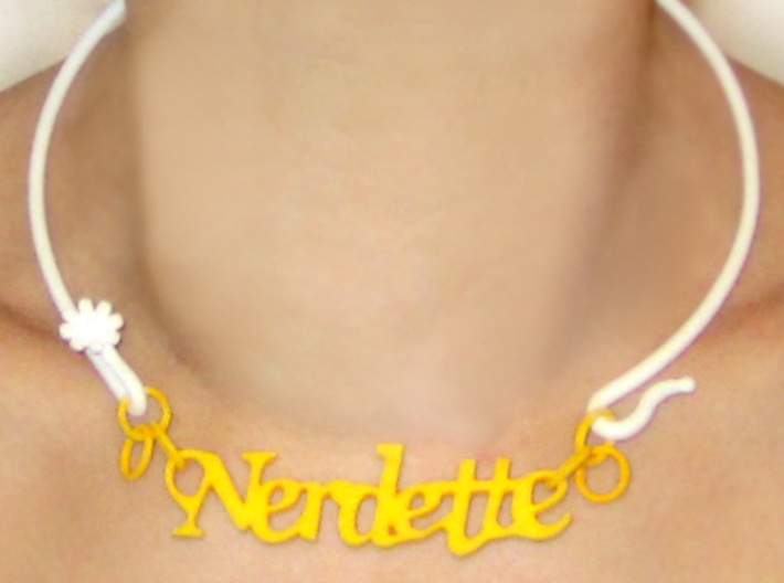 Nerdette Pendant 3d printed 