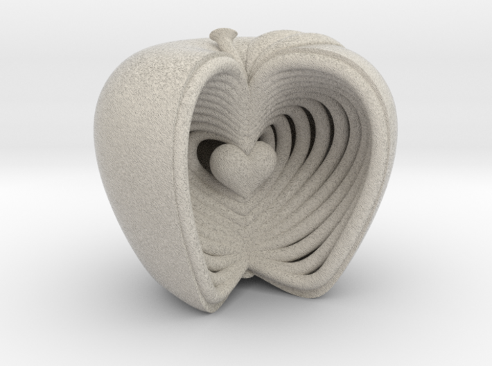 Growing Heart Apple 3d printed