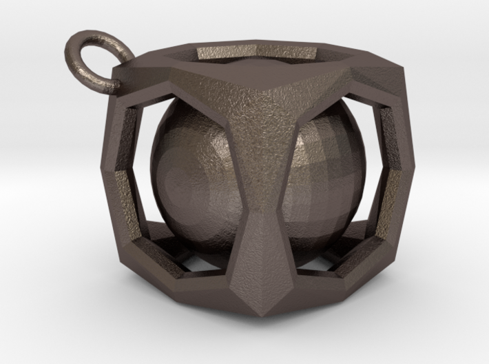 Encased Sphere Pendant 3d printed