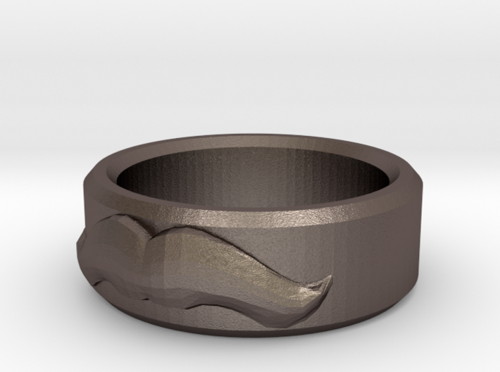 Moustache Ring - Size 12 3d printed