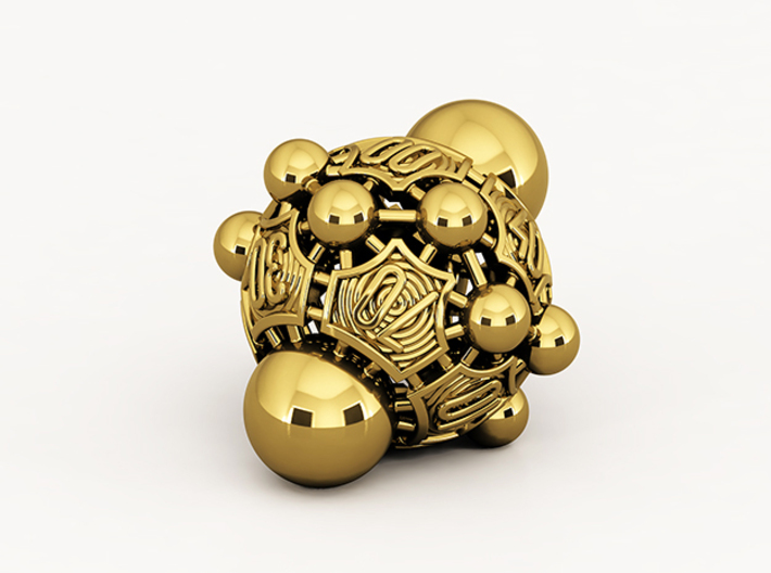 Nucleus D00 3d printed Polished Brass (render)