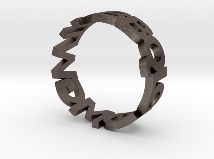 OMGWTFBBQLOL chunky block text ring! 3d printed