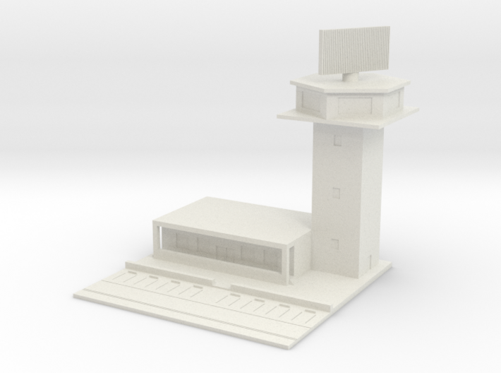 1/700 Control Tower And RADAR With Carpark 3d printed